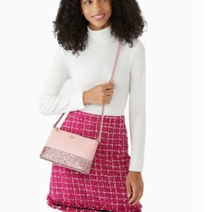 Kate Spade Greta Court Ramey Crossbody Pink Glitter Bag
